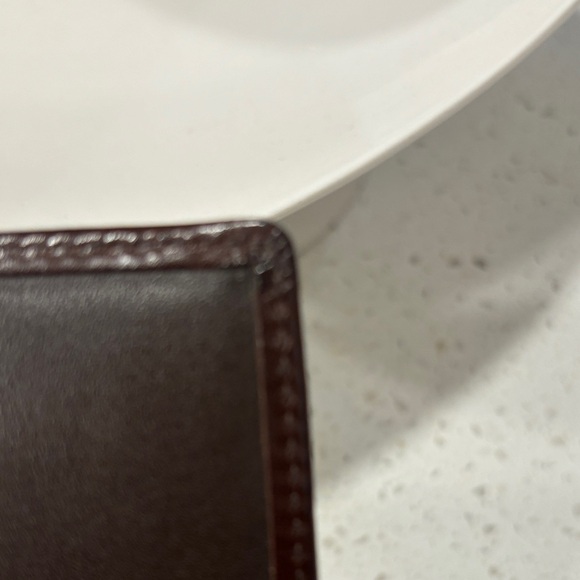 Coach Dark Brown Embossed Signature Leather Wallet with Gold Snap - Picture 10 of 13